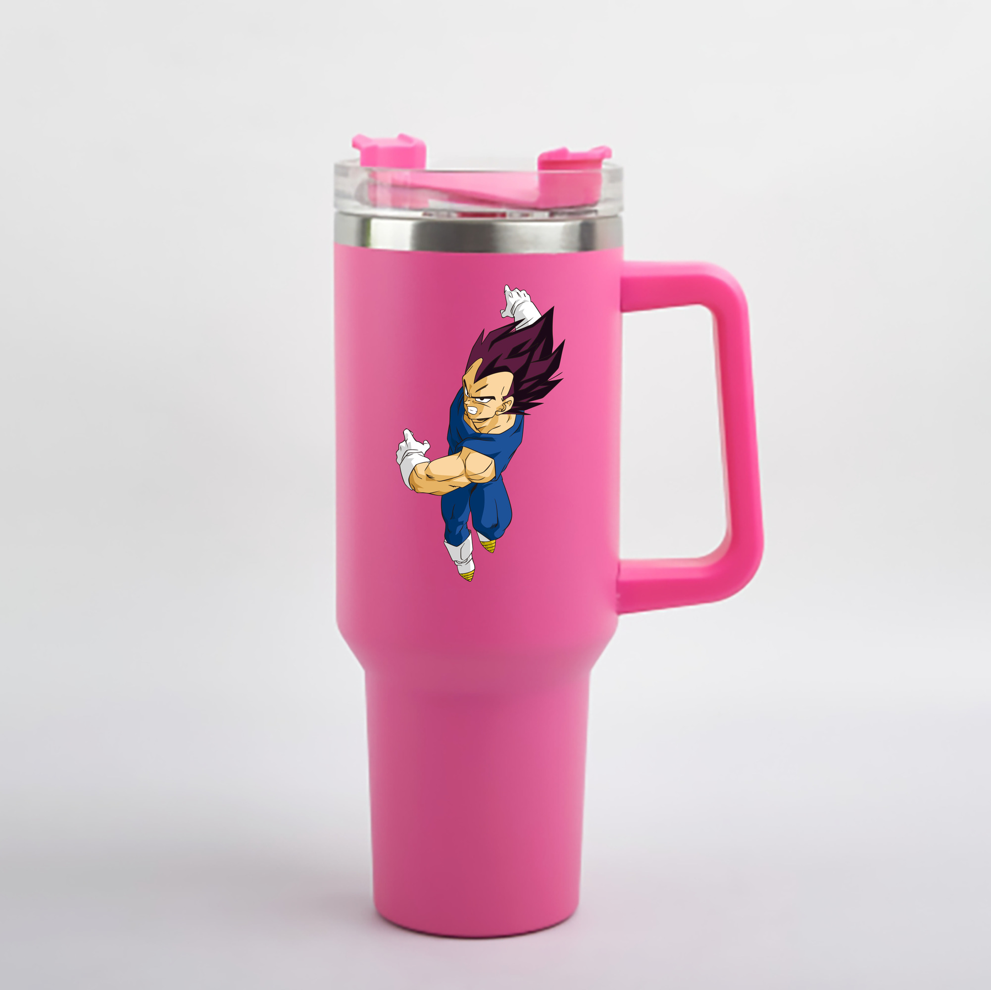 （画像用） ドラゴンボール ベジータ四世（Bejīta Yonsei）DRAGON BALL Vegeta IV 1200mL車用タンブラー - クリスタルステッカー（プラスチックストロー付き）